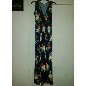 Navy floral Pink Lily Boutique maxi dress